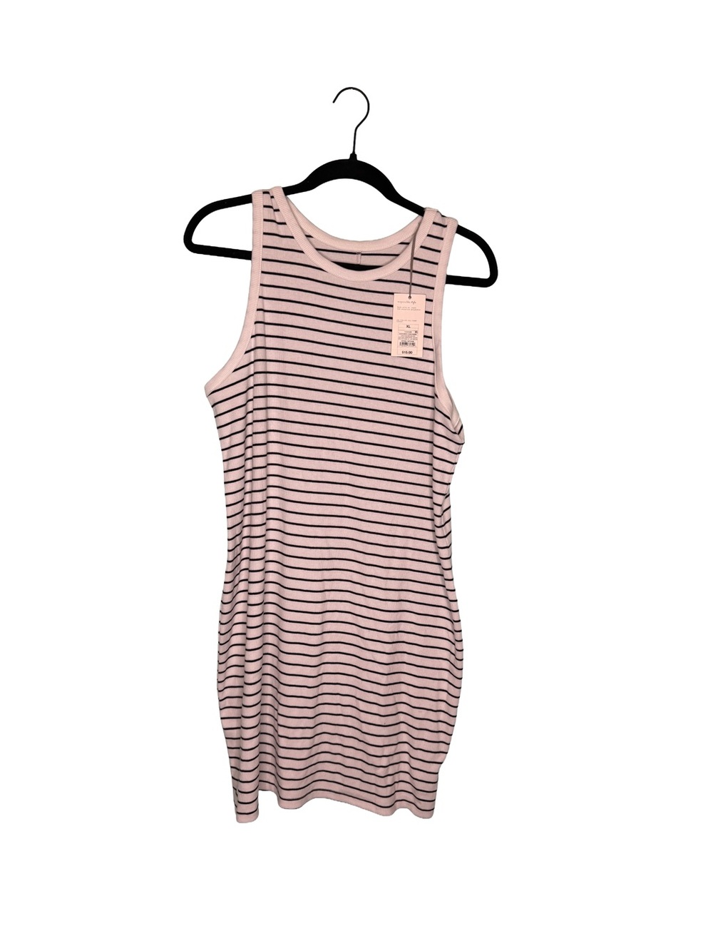 a new day sleeveless knit stretchy short striped dress